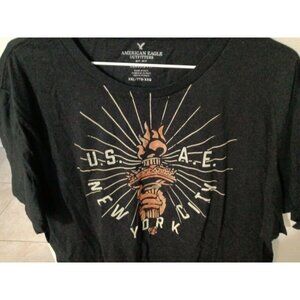 American Eagle Outfitters Mens Graphic Tee XXL Black New York City Graphic SS